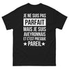 T-shirt Aveyronnais noir face - Je ne suis pas parfait… presque pareil