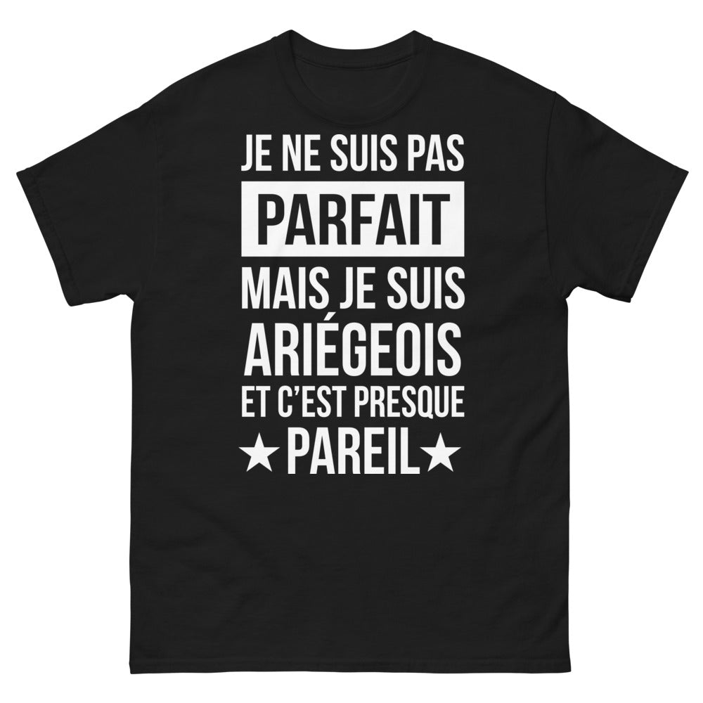 T-shirt Ariégeois noir - Je ne suis pas parfait… et c’est presque pareil