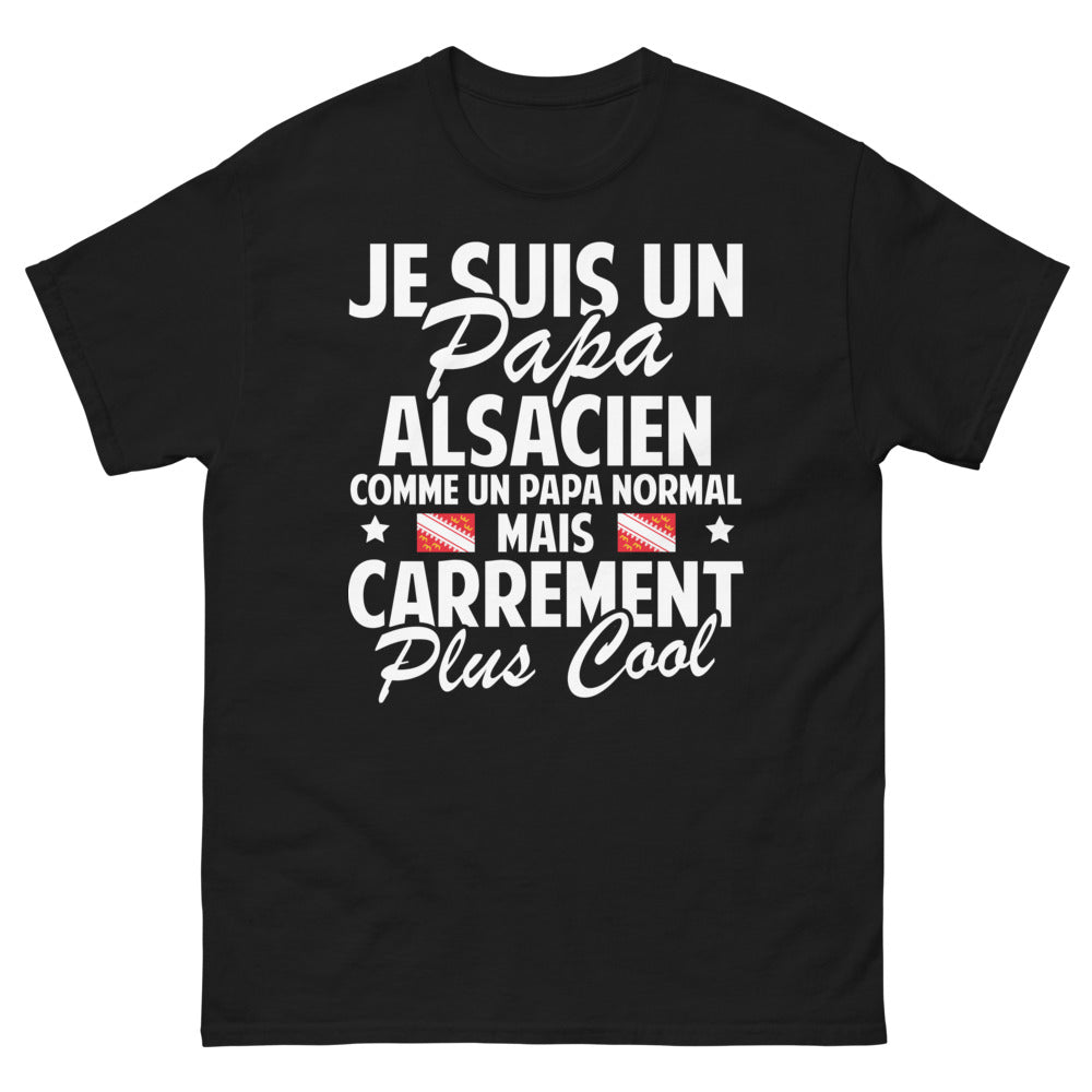T-shirt Alsacien noir - papa alsacien plus cool