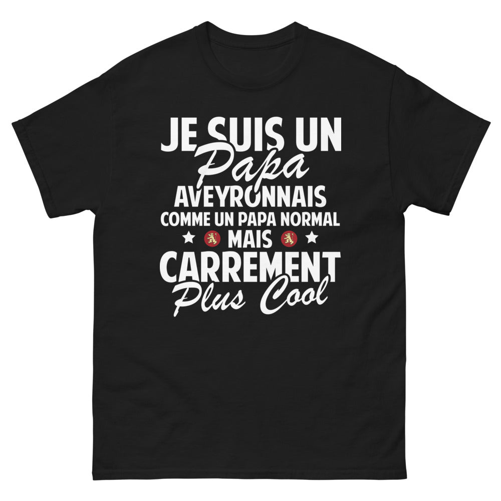 T-shirt Aveyron noir - papa aveyronnais carrément plus cool