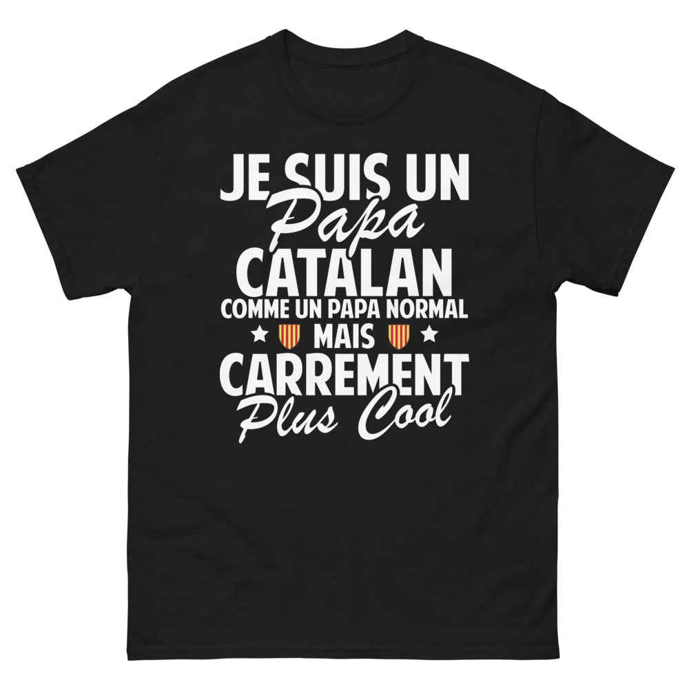 T-shirt Papa Catalan noir - comme un papa normal mais carrément plus cool