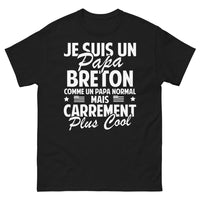 Thumbnail for T-shirt Papa Breton noir - Je suis un papa breton, comme un papa normal mais carrément plus cool