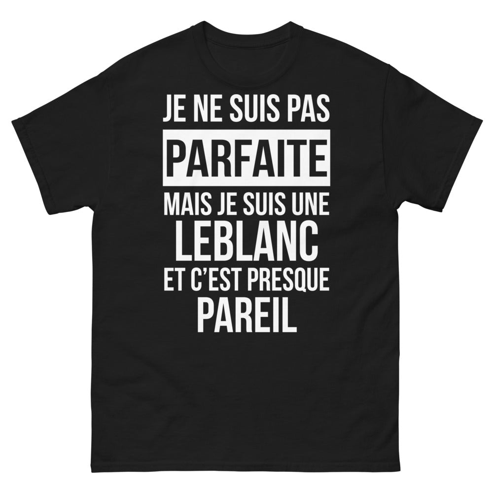 T-shirt Leblanc noir - je ne suis pas parfaite