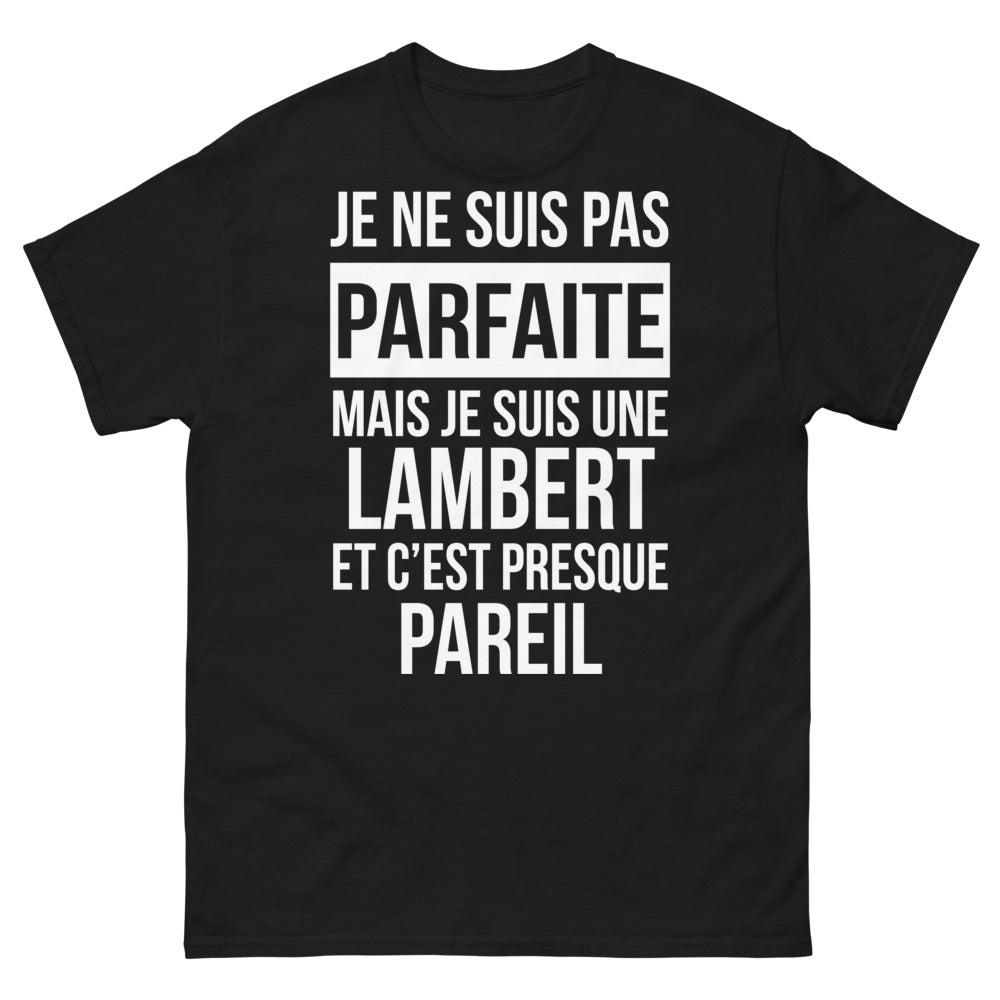 T-shirt Lambert noir - Je ne suis pas parfaite
