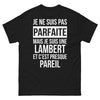 T-shirt Lambert noir - Je ne suis pas parfaite