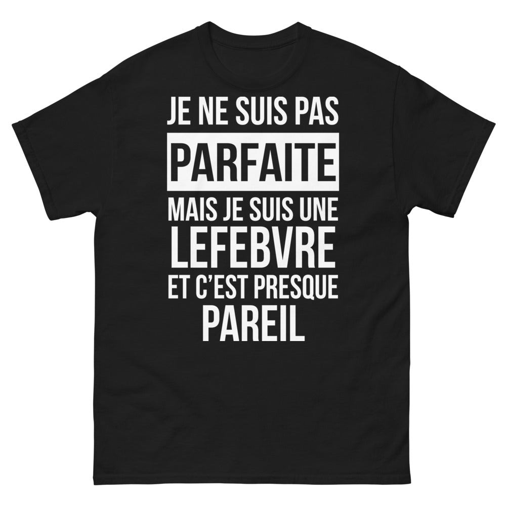 T-shirt Lefebvre noir face - je ne suis pas parfaite