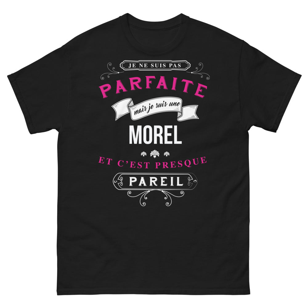 T-shirt Morel noir - Je ne suis pas parfaite mais je suis une Morel