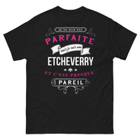 Thumbnail for T-shirt Etcheverry noir - Je suis une Etcheverry, presque pareil