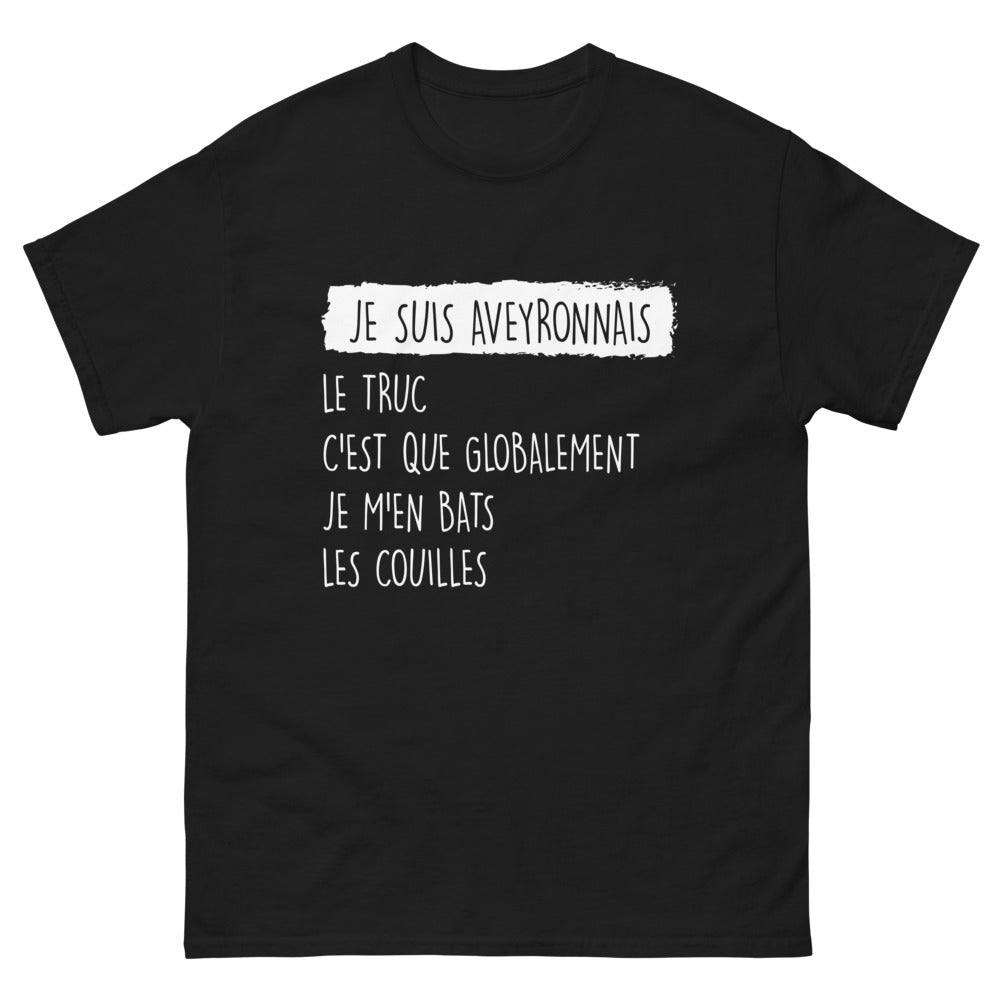 T-shirt Aveyronnais noir - texte franc-parler