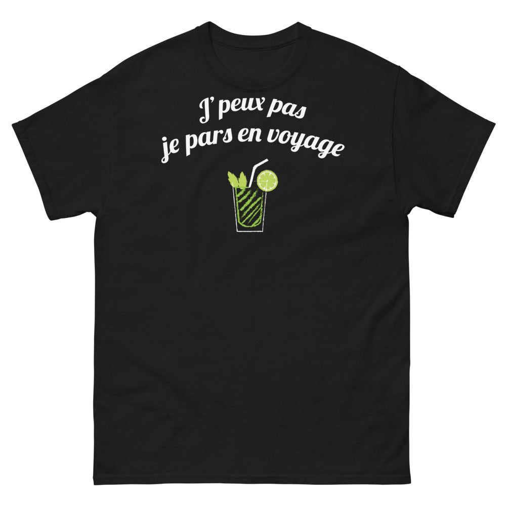 T-shirt voyageurs noir - j’peux pas, je pars en voyage
