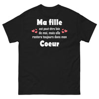 Thumbnail for T-shirt parents de fille noir - ma fille dans mon cœur