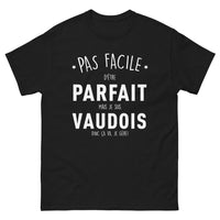 Thumbnail for T-shirt Vaudois noir - Pas facile d'être parfait