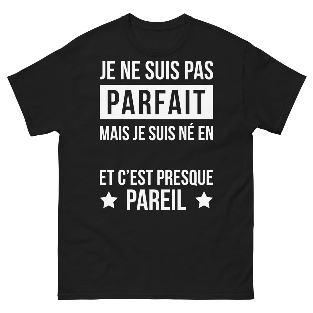 T-shirt Bretagne noir - Je ne suis pas parfait mais je suis né en Bretagne