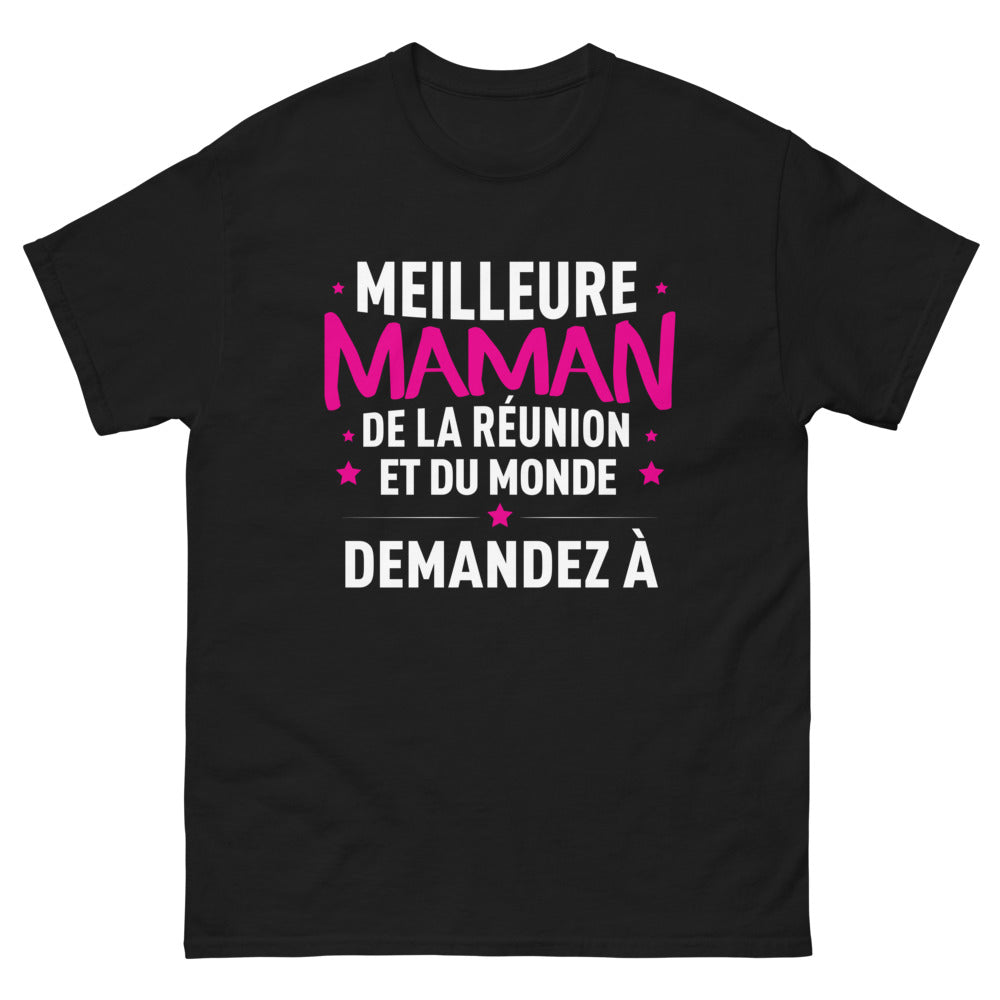T-shirt maman réunionnaise noir - Meilleure maman de La Réunion