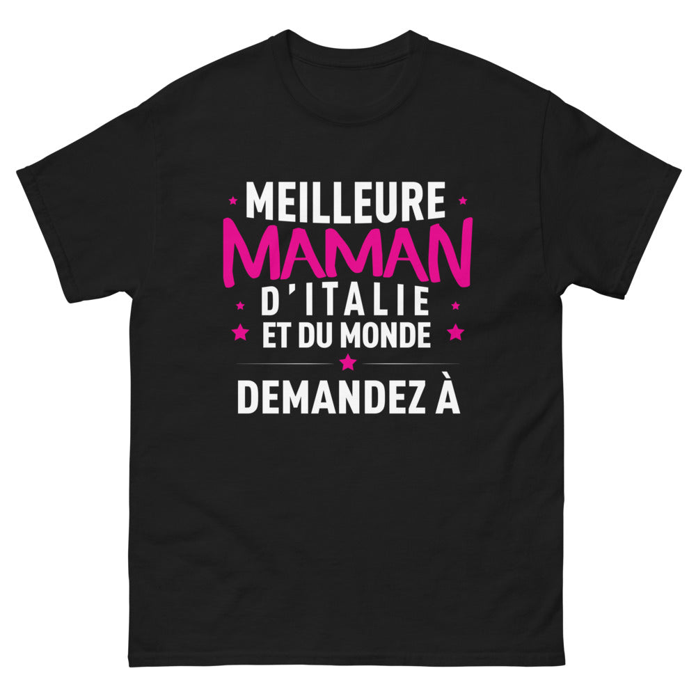 T-shirt maman italienne noir - Meilleure maman d’Italie