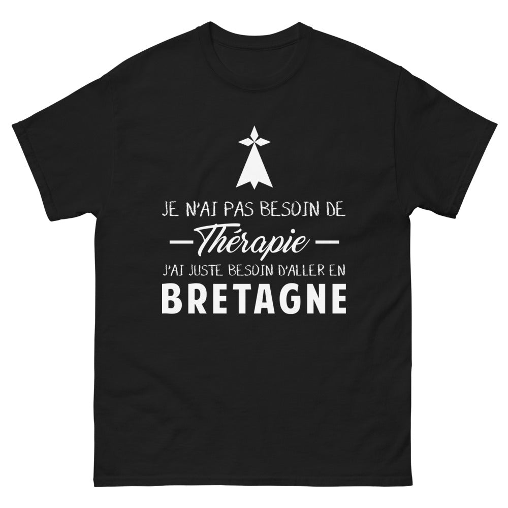 T-shirt Bretagne noir - Je n'ai pas besoin de thérapie