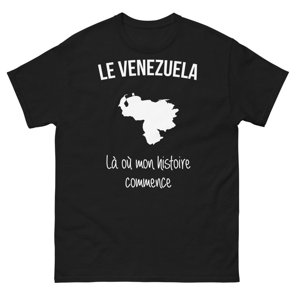 T-shirt Venezuela noir - Le Venezuela, là où mon histoire commence