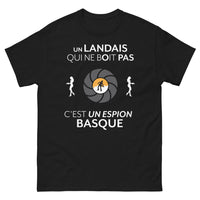 Thumbnail for T-shirt Landes noir - Un Landais qui ne boit pas, c'est un espion basque