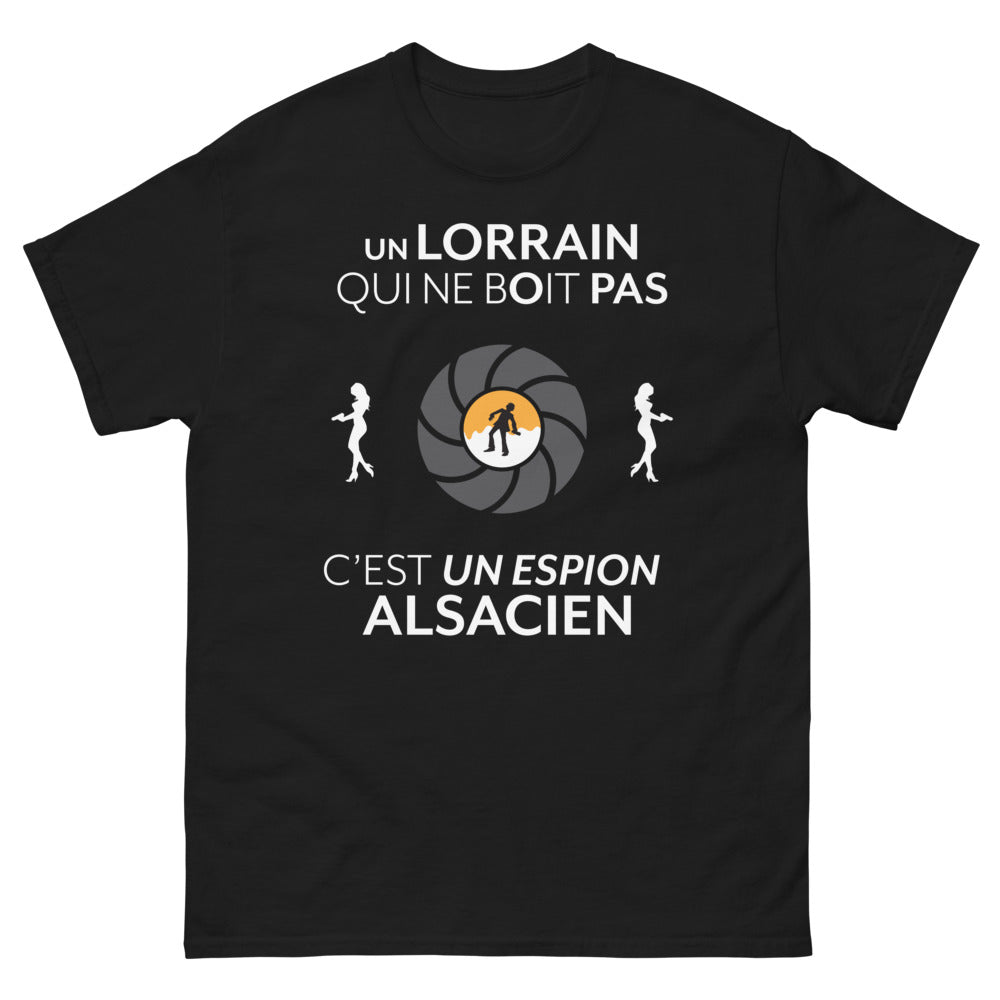 T-shirt Lorraine noir face - Un Lorrain qui ne boit pas