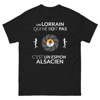 Thumbnail for T-shirt Lorraine noir face - Un Lorrain qui ne boit pas