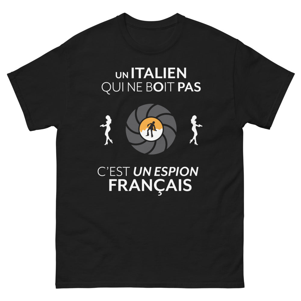 T-shirt italiens noir - espion français