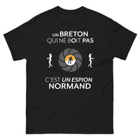 Thumbnail for T-shirt Breton noir - espion normand taquin