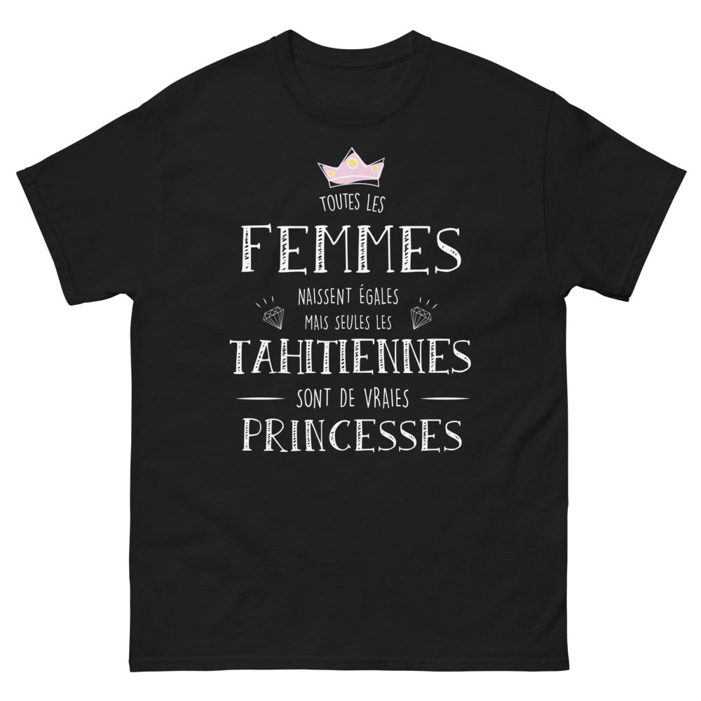 T-shirt Tahiti noir - Tahitiennes, reines du Fenua
