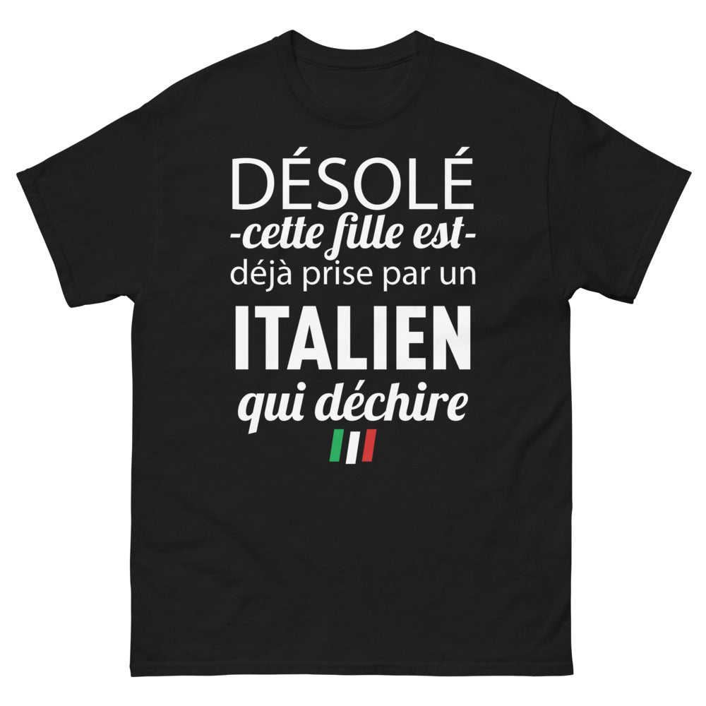 T-shirt Italien noir face - humour italien