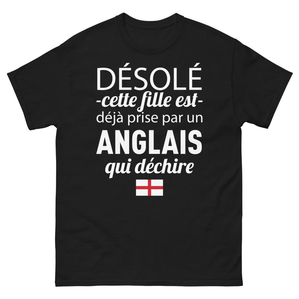 T-shirt Anglais qui déchire noir - Désolé, cette fille est prise