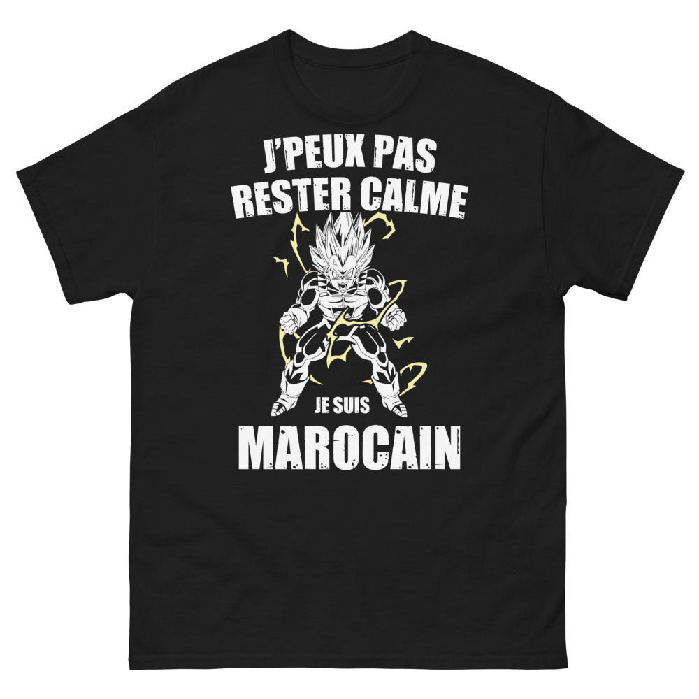 T-shirt Marocain noir - Je ne peux pas rester calme