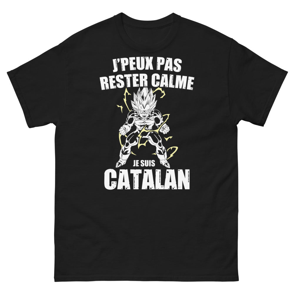T-shirt catalan noir - je peux pas rester calme