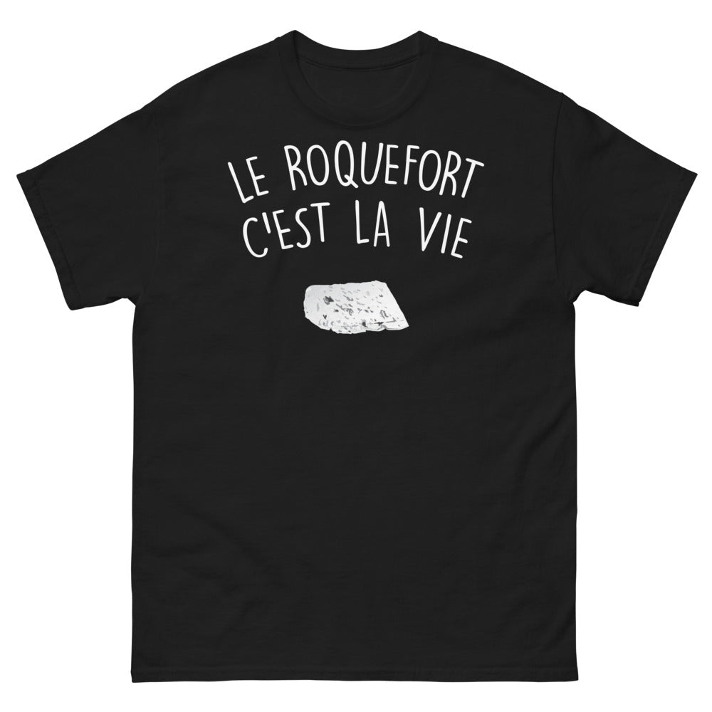 T-shirt Aveyronnais noir - Le Roquefort, c'est la vie
