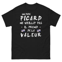 Thumbnail for T-shirt Picardie noir - Un papa picard ne vieillit pas