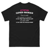 T-shirt Super Maman noir - trop tard pour un café