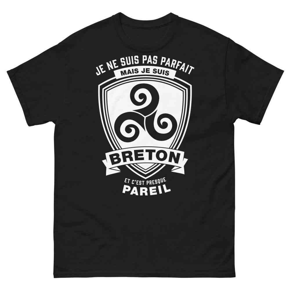 T-shirt Breton noir - Je ne suis pas parfait mais je suis Breton