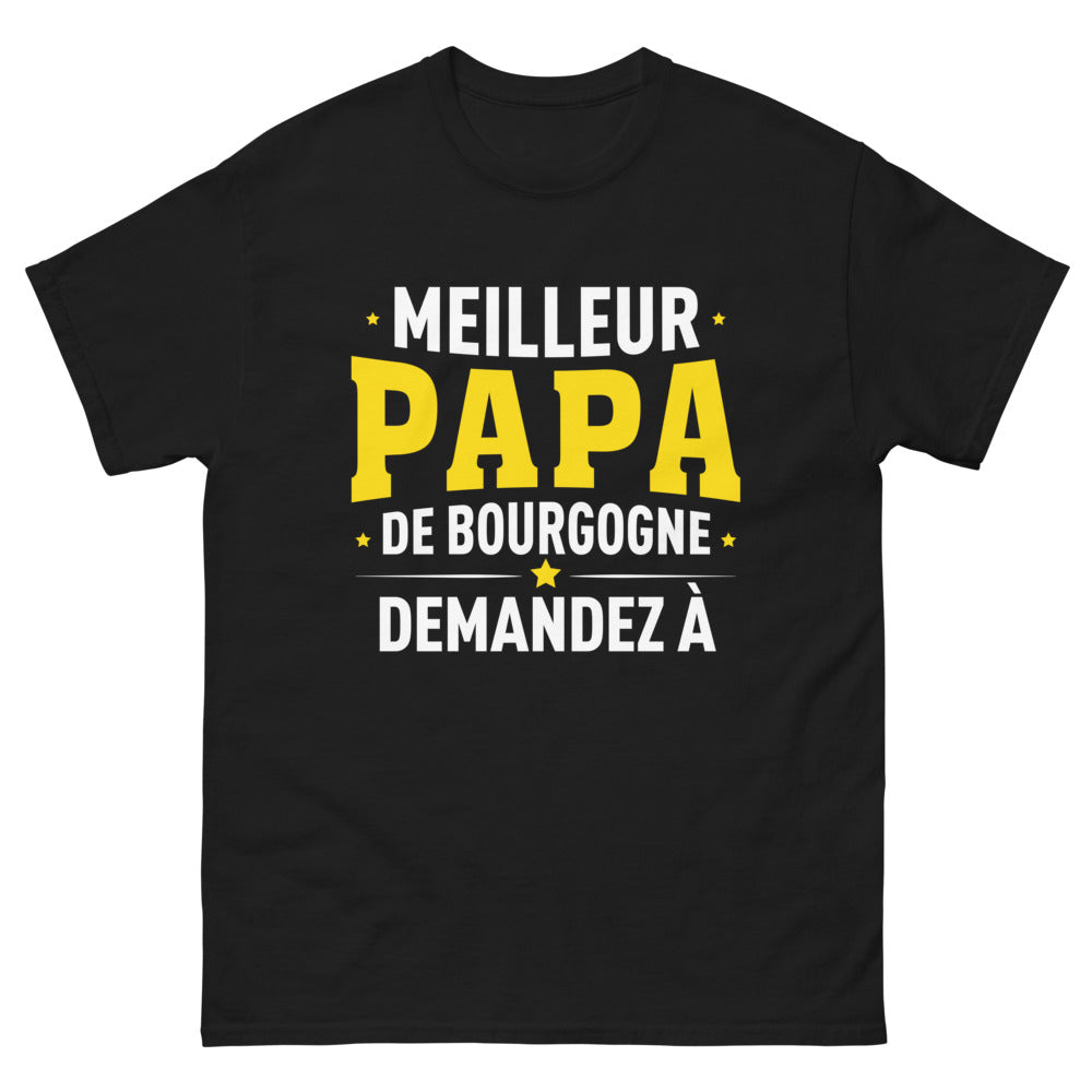 T-shirt Bourgogne noir - Meilleur Papa de Bourgogne