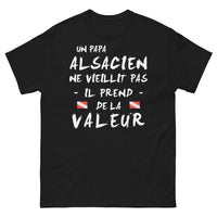 Thumbnail for t-shirt alsace noir - papa alsacien cigogne et accent