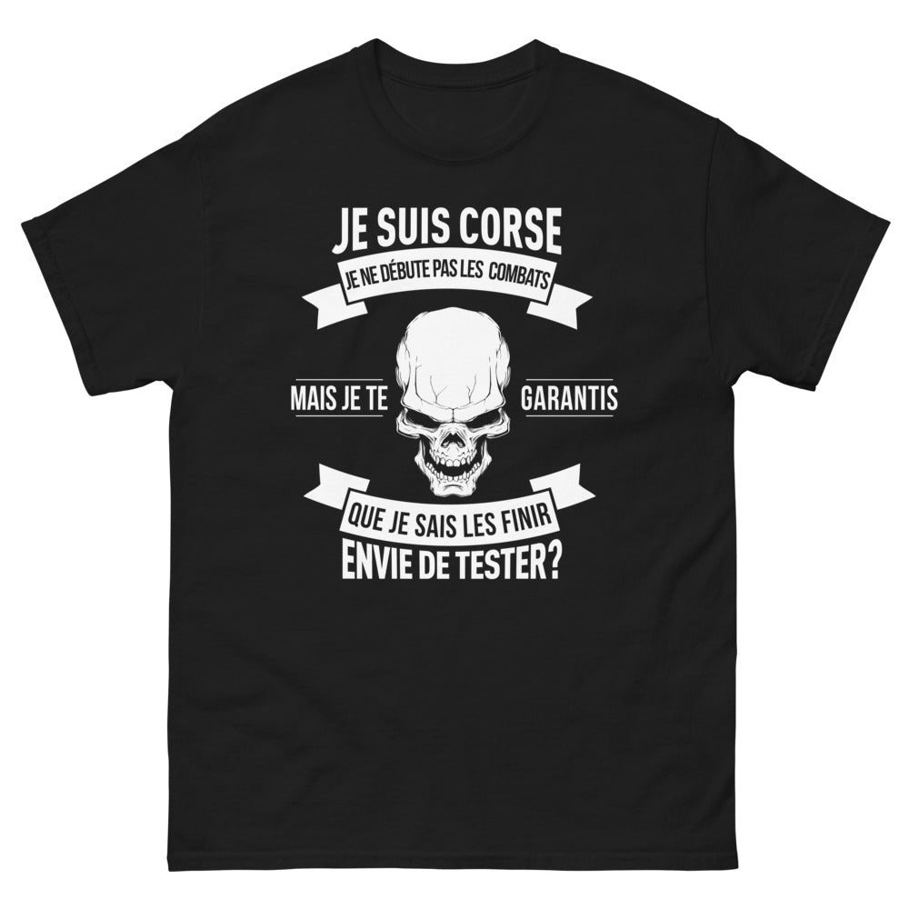 T-shirt Corse noir face - finir les combats