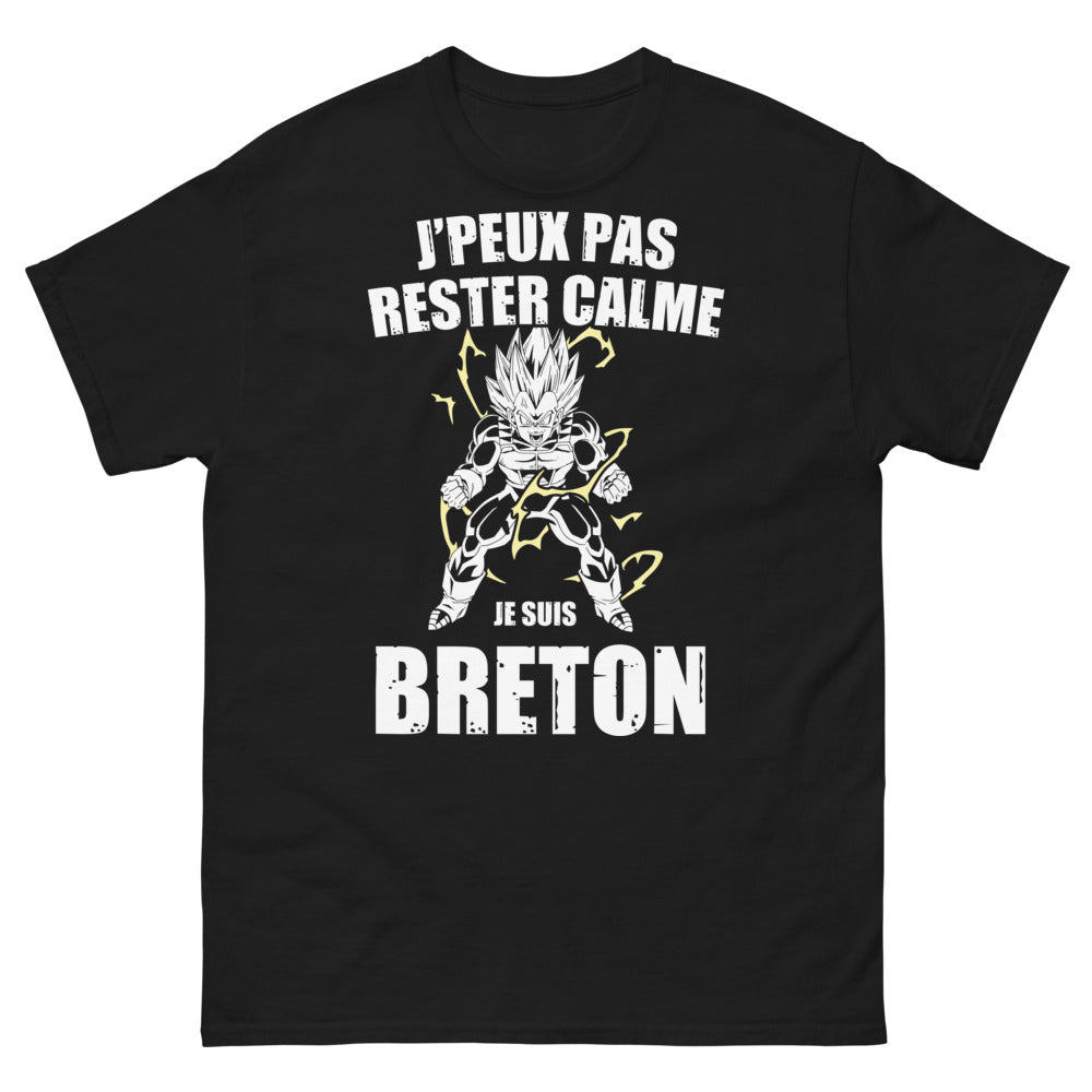 T-shirt Breton noir - J’peux pas rester calme