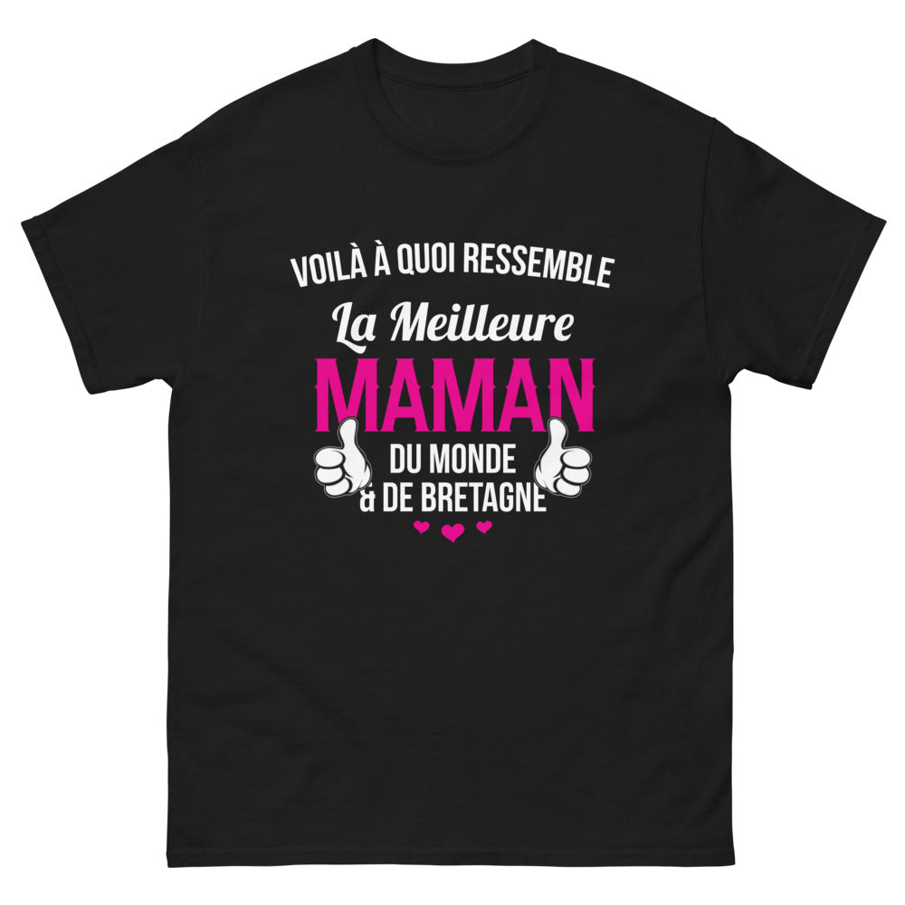T-shirt Maman bretonne noir - Voilà la meilleure maman du monde