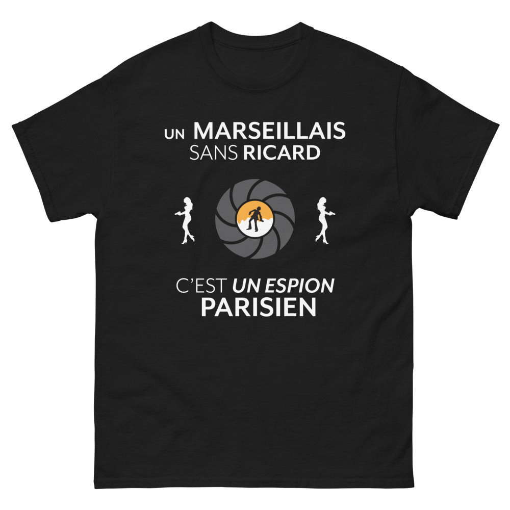 T-shirt Marseillais noir - Un Marseillais sans Ricard