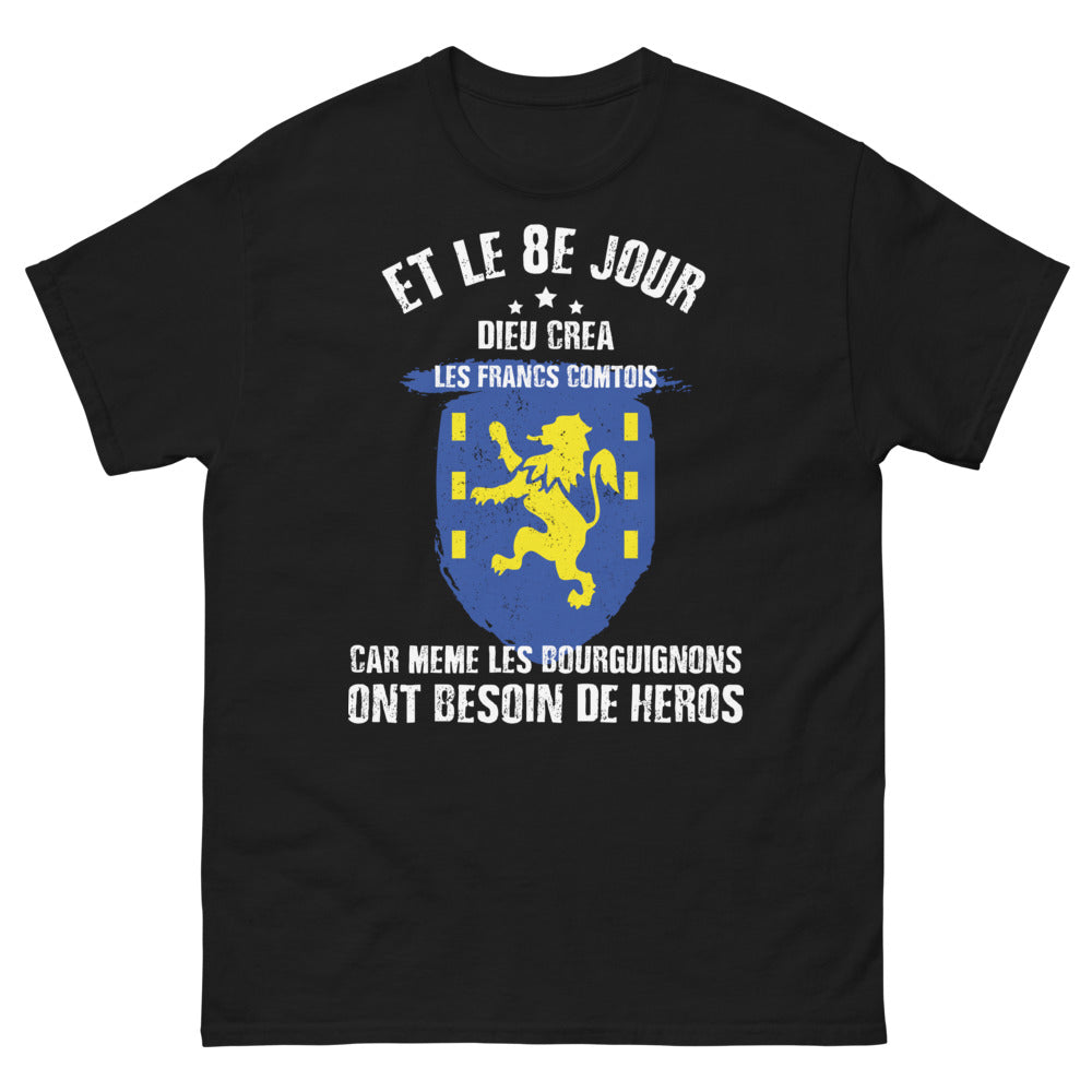 T-shirt Francs-Comtois noir - Et le 8e jour Dieu créa les Francs-Comtois
