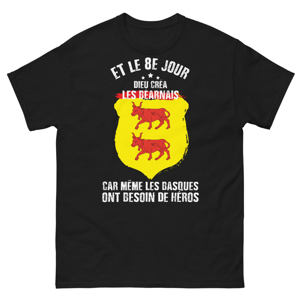 T-shirt Béarnais noir - Et le 8e jour créa les Béarnais
