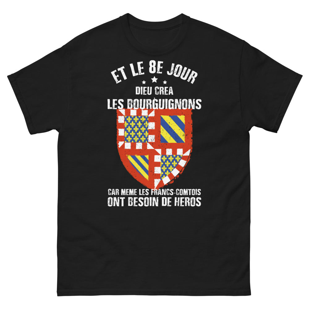 T-shirt Bourguignons noir - Et le 8e jour Dieu créa les Bourguignons