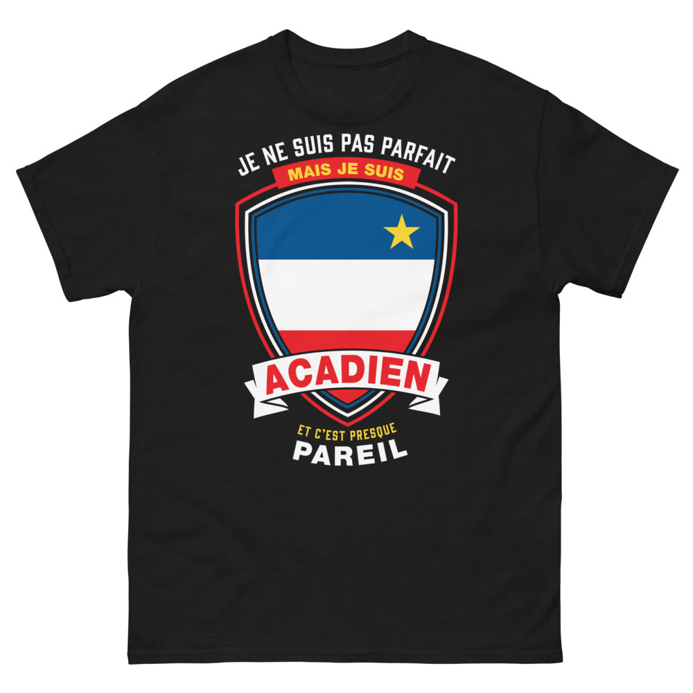 T-shirt Acadien noir - pas parfait, mais Acadien