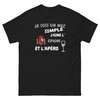 Thumbnail for Je suis un mec simple, j'aime l'Espagne et l'apéro - T-shirt noir