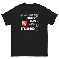 Thumbnail for Je suis un mec simple, j'aime l'Alsace et l'apéro - T-shirt noir