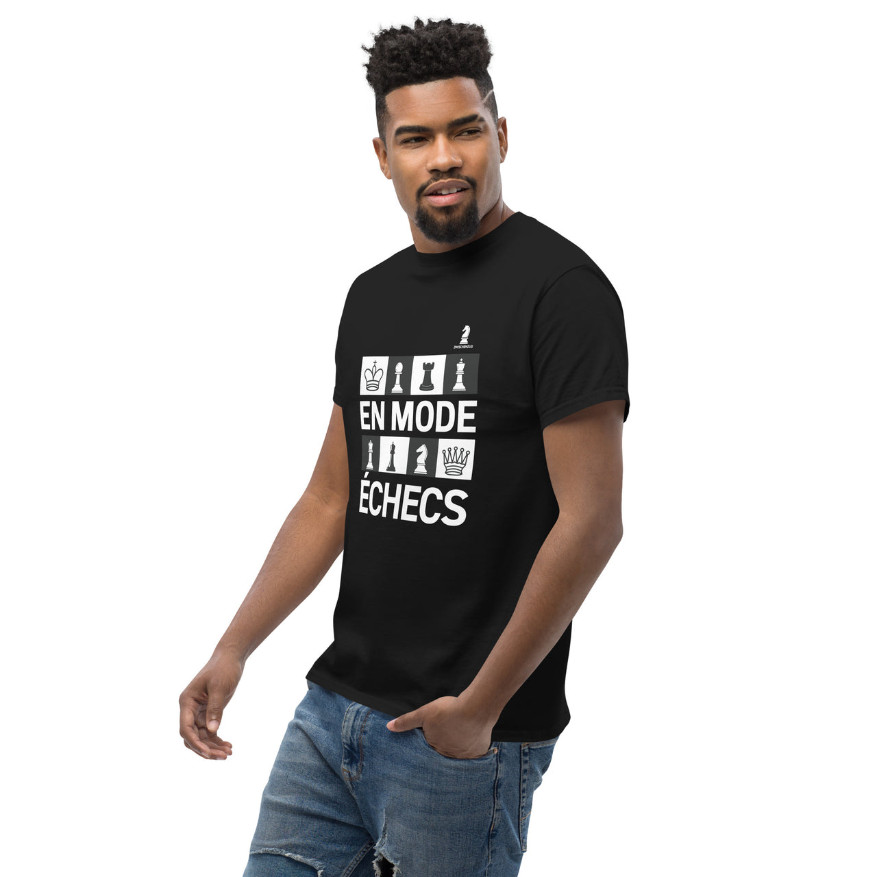 T-shirt Échecs noir dos - style streetwear tendance