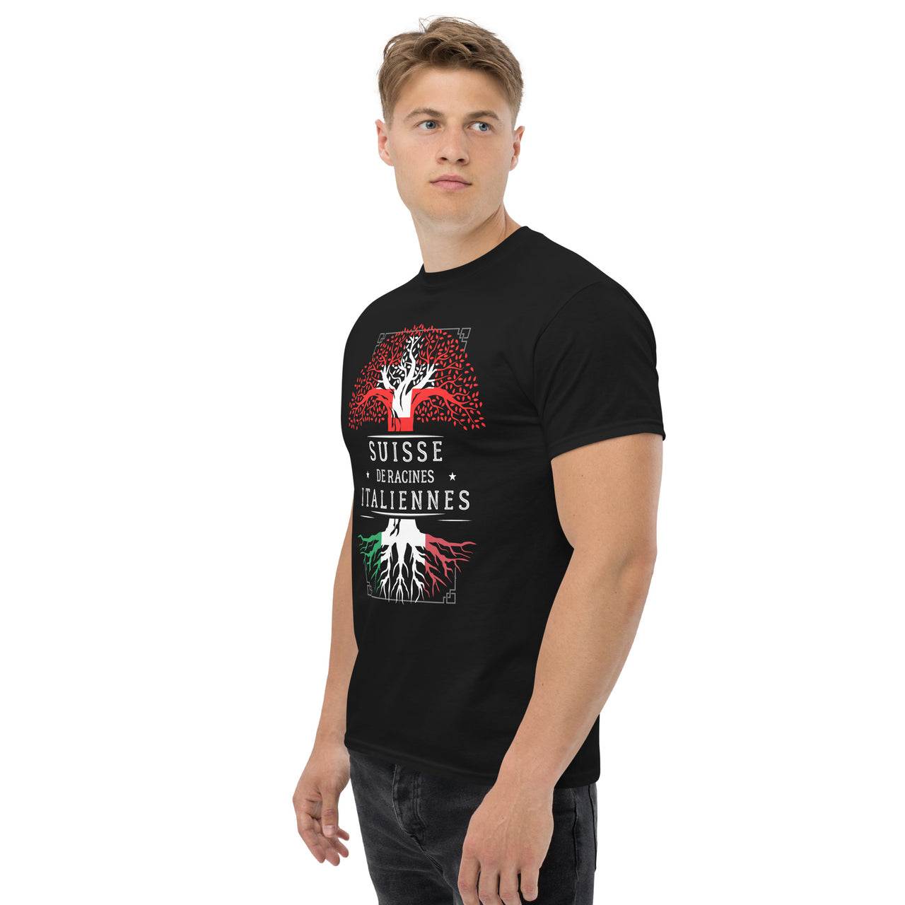 T-shirt Suisse bleu marine - Fierté des racines italiennes