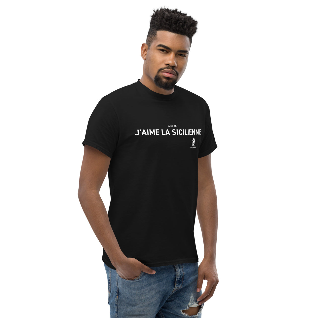 T-shirt classique unisexe - Humour Échec - La sicilienne - Collection ZWISCHENZUG